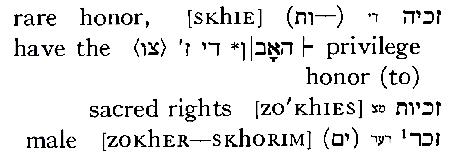 Dictionary entry for skhie